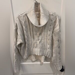 Allison White/off white sweater coated in silver. Size XS (wld also fit a Small)